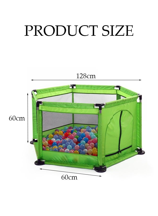 Loquat Hexagon-Shaped Foldable Baby Playpen,Children Play Yard With Fence,Kids Safety Protection Playpen,Baby Home Crawling Guardrail,Green - Image 2