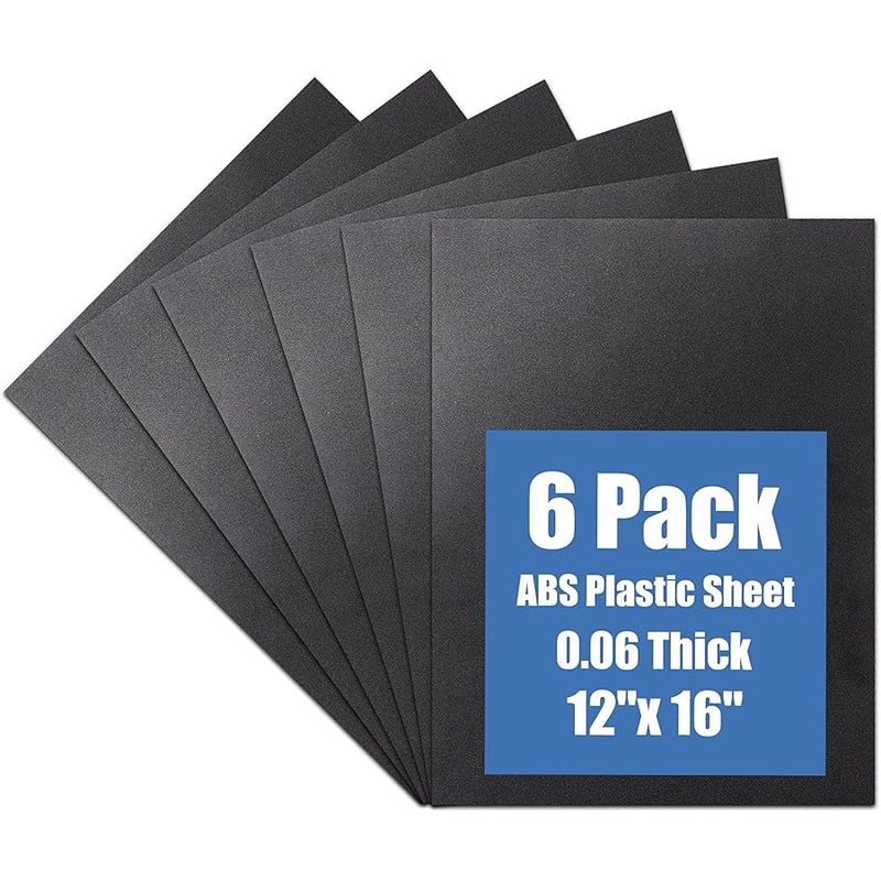 KINLINK كينلينك لوح بلاستيك ABS اسود 12 انش × 16 انش × 0.08 انش مرن قابل للتشكيل ومقاوم للصدمات وقوة عالية بسمك 1/16 انش (1.5 ملم) مصنوع من مواد بلاستيكية قابلة للتشكيل لديكو - Image 1
