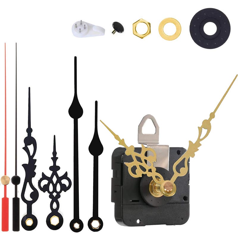 HILLHOME HILLHOME NonTicking Hands Quartz DIY Wall Clock Movement Mechanism Battery Operated DIY Repair Parts Replacement with 3 Different Pairs of Hands 4564 Inch Clock Movement 