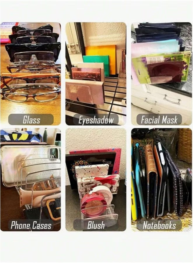 Generic 3-Pieces Makeup Organizer, Eyeshadow Storage Holder, Acrylic Cosmetic Organizer for Bathroom Countertops, Cabinets, 7 Sections (Clear)  - Image 4