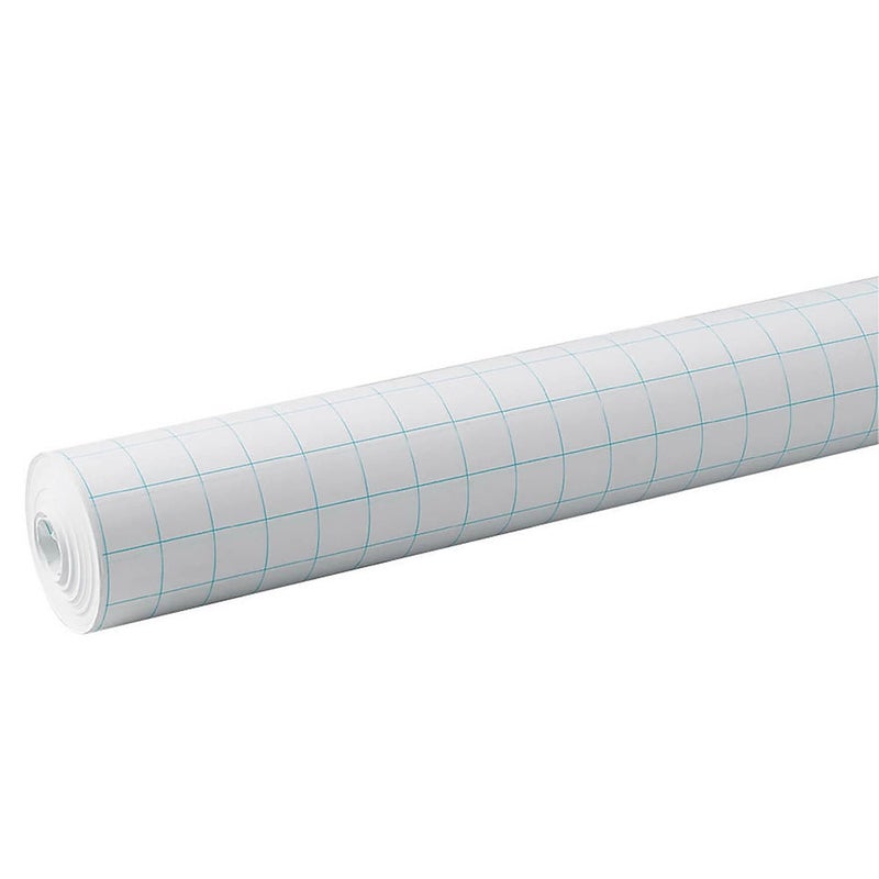 Pacon 34inch x 200 1inch Quadrille Ruled Grid Paper Roll White PAC0077810