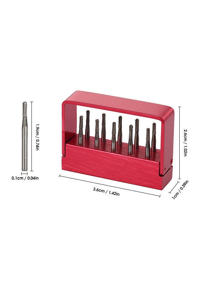 Generic - 10pcs/Set High Speed Dental Tungsten Steel Bur Crown Metal Cutting Burs for Polishing Dental Lab Burs - Image 1