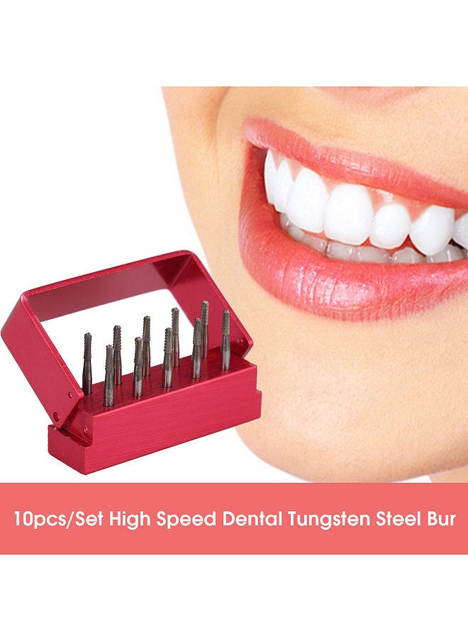 Generic - 10pcs/Set High Speed Dental Tungsten Steel Bur Crown Metal Cutting Burs for Polishing Dental Lab Burs - Image 1