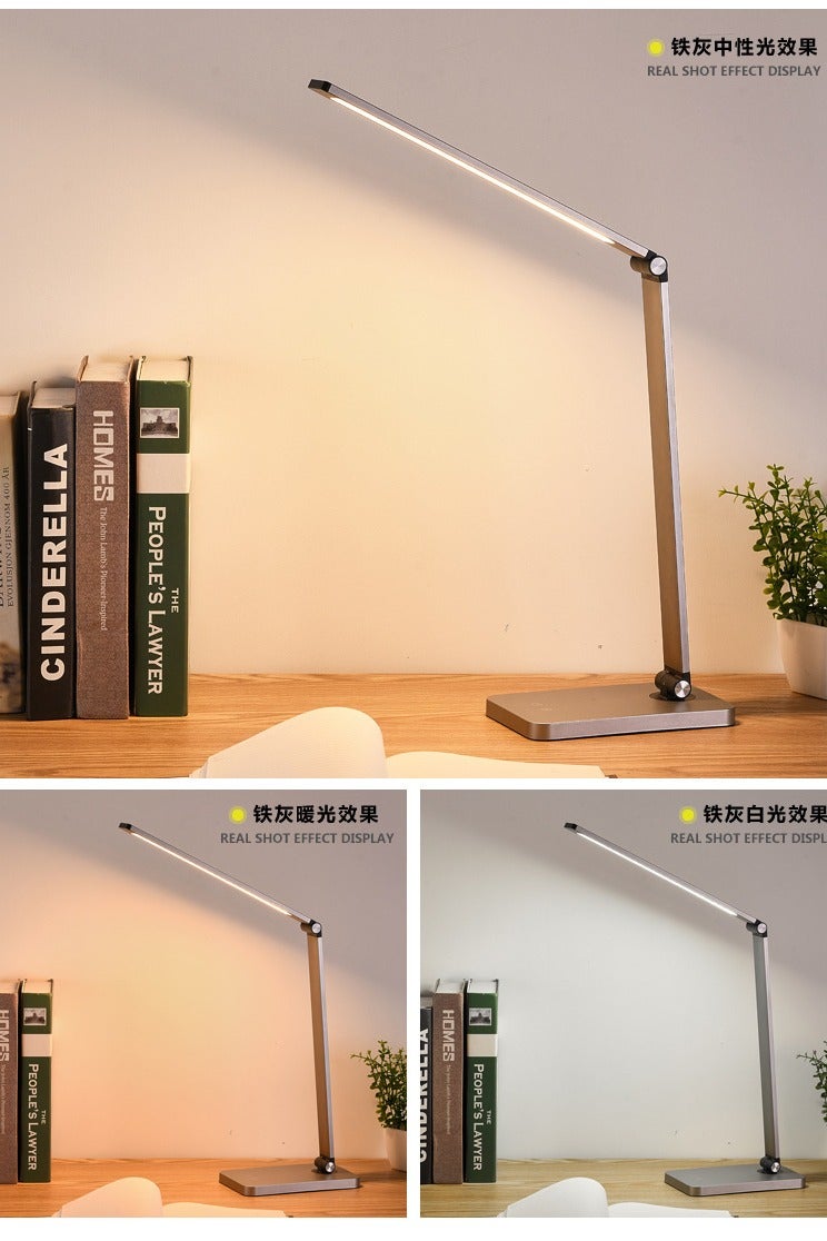 مصباح مكتب LED مع منافذ USB، مصابيح مكتب تعمل باللمس للمكتب المنزلي مع 5 أوضاع ألوان، إضاءة مكتبية بـ 3 سطوع مع ضوء ليلي صغير، مصباح قراءة مصباح طاولة لغرفة النوم أو السرير أو الدراسة باللون الأبيض - Image 5