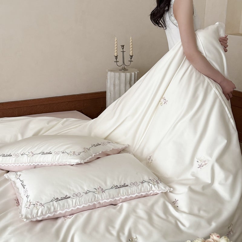 Princess Style Purple Bedding Set - 100s Long Staple Cotton, Embroidered &  All-Cotton - Image 3