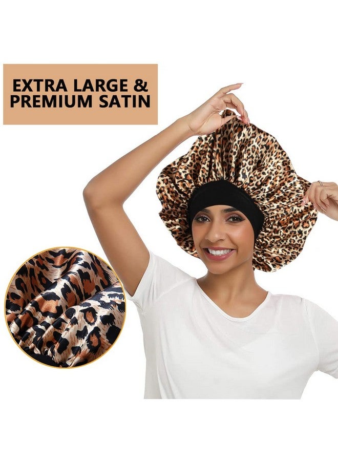 Heniho 3Pcs Extra Large Satin Bonnets For Sleeping Hair Bonnets For Black Women Braids Curly Hair C - Image 3