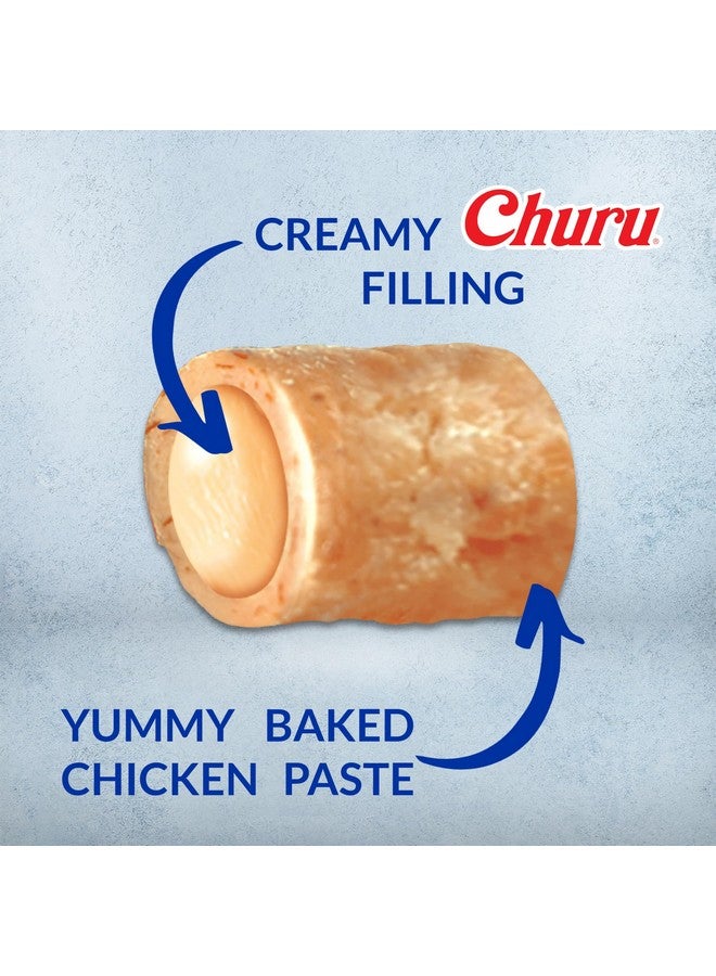 INABA Churu Bites For Dogs, Soft & Chewy Baked Chicken Wrapped Filled Dog Treats With Vitamin E, 0.42 Ounces Each Tube, 64 Tubes (8 Per Pack), Chicken With Cheese Recipe - Image 4