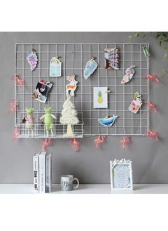 GreenUniverse GreenUniverse Grid Photo Frame for Wall Clip Holder Photo FrameMulti Functional Creative Mesh Wall GridPackage 1pc Frame White 45cm x 65cm  - Image 4