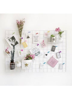 GreenUniverse GreenUniverse Grid Photo Frame for Wall Clip Holder Photo FrameMulti Functional Creative Mesh Wall GridPackage 1pc Frame White 45cm x 65cm  - Image 5