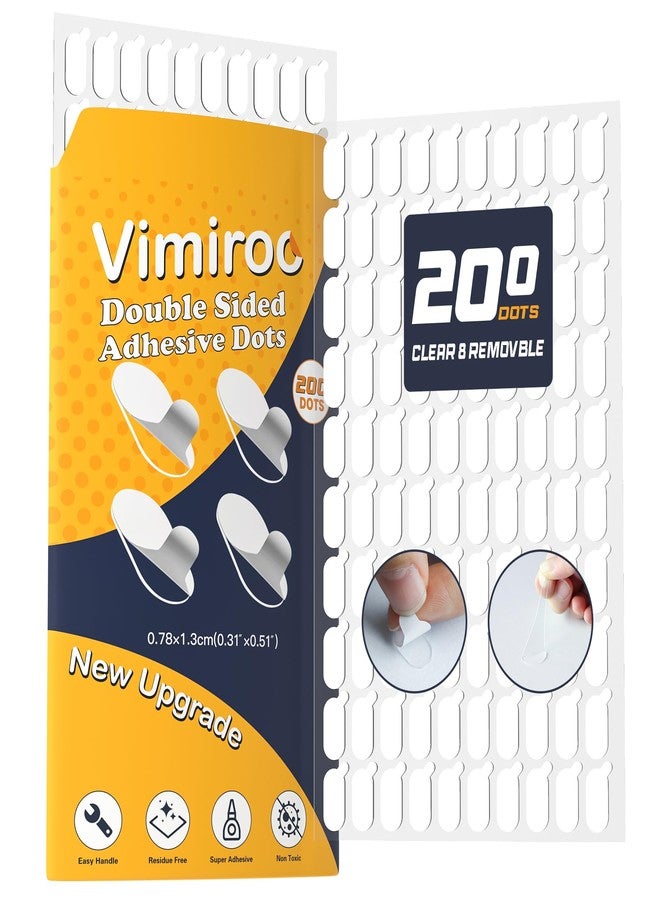 Vimiroo Double Sided Sticky Tack - 200pcs Easy to Peel Sticky Dots Clear Removable Poster Putty for Crafts, Posters, Balloons, and DIY Projects - Image 1