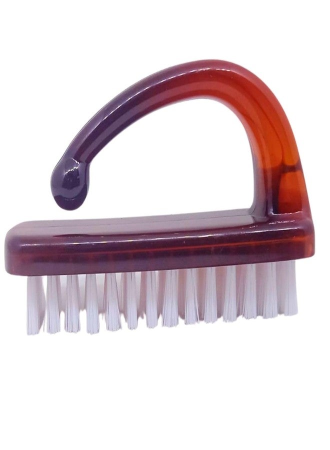 Scarlet Line Professional Nail Cleaning Brush Plastic Handle Grip Pedicure Manicure Nail Art Tool for Home Beauty Nails Salon Travel Use, Shell - Image 1