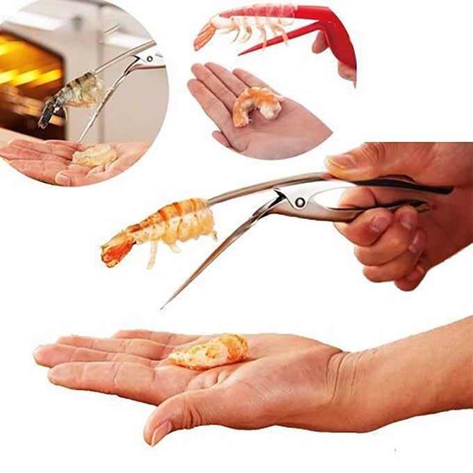 SHRIMP DEVEINER TOOL WITH ERGONOMIC HANDLE 2IN1 PRAWN CLEANER SEAFOOD PEELER KNIFE FOR KITCHEN RESTAURANTS BBQ DISHWASHER SAFE SHELLFISH CLEANING TOOL