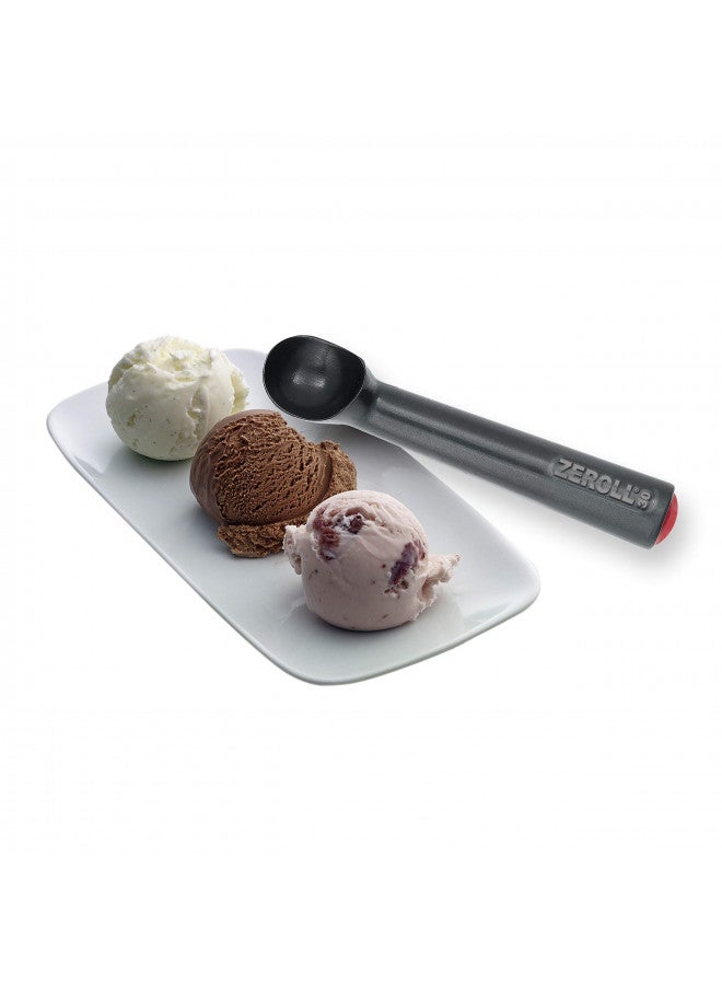 Zeroll Zerolon Hardcoat Anodized Commercial Ice Cream Scoop with Unique Liquid Filled Heat Conductive Handle Easy Release Made in USA, 1-Ounce, Black