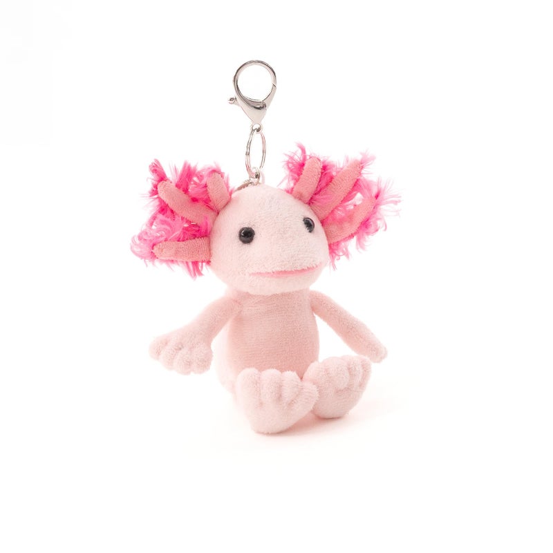 Plushland Magnetic Axolotl Pair - Coral & Aqua Hand-Holding Plush Keychain Set, Healing Emotional Support Gift with Heart Charm, Ocean Animal Charm for Resilience 4 Inches (Healing Axolotl Pair) - Image 2