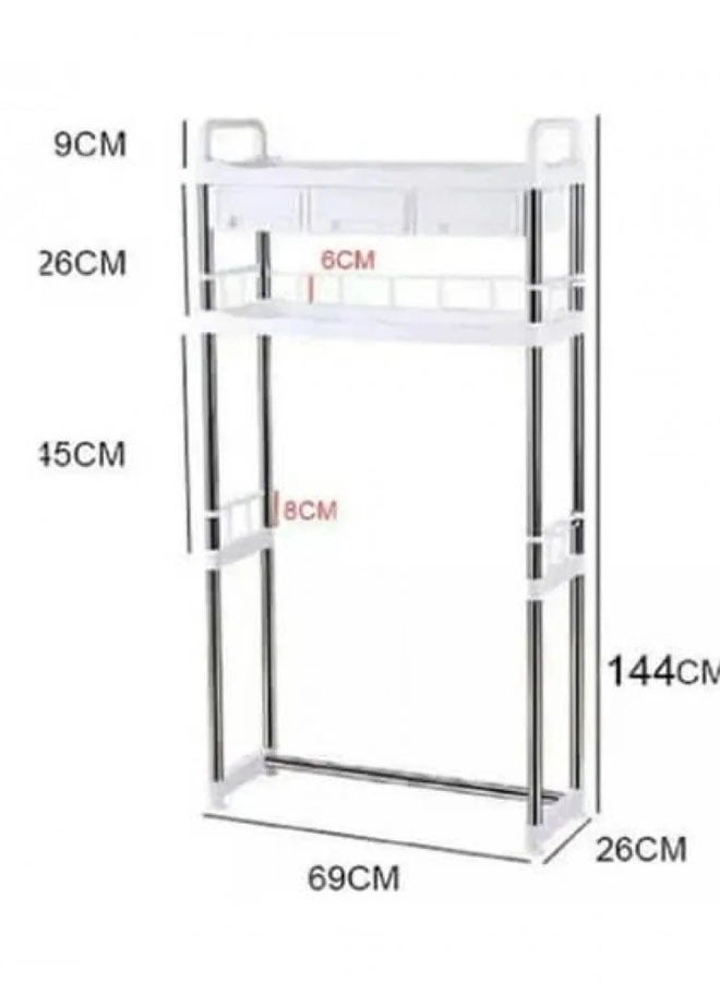 White storage and organization shelves for the washing machine or clothes dryer  - Image 2