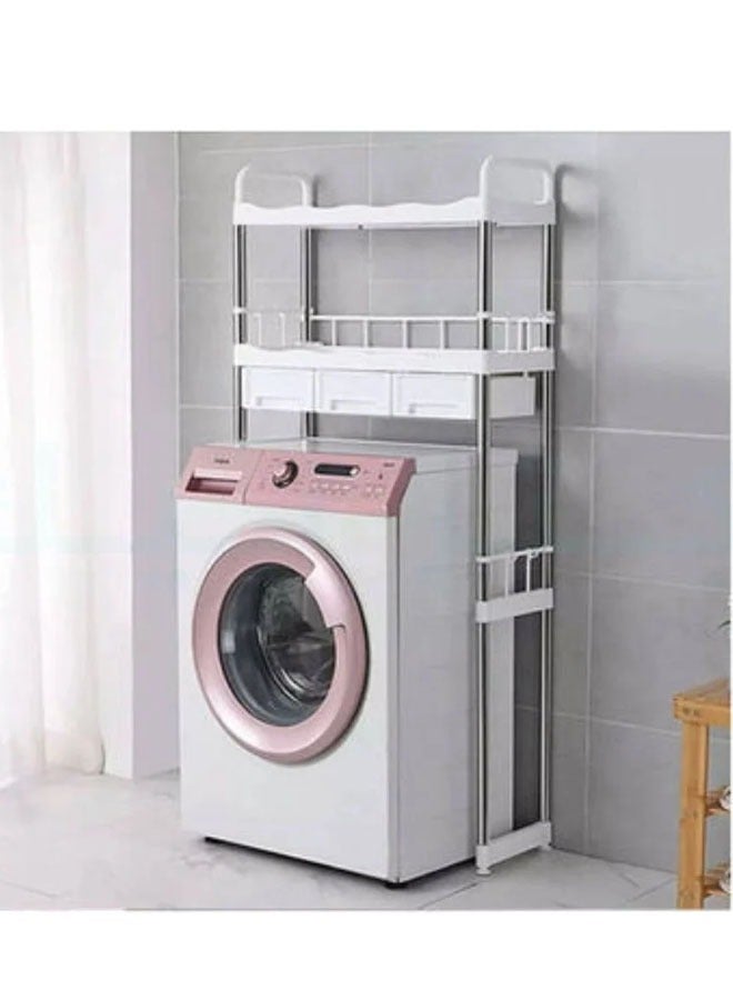 White storage and organization shelves for the washing machine or clothes dryer  - Image 3