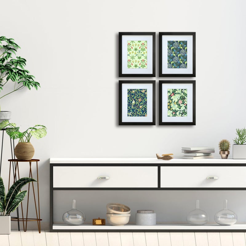 DEKWINN مجموعة إطار صورة Dekwinn 8x10 من 4 مصنوعة من إطار صور الخشب الصلب مع زجاج حقيقي للصور 5x7 مع حصيرة أو 8x10 بدون حائط حائط أو إطارات صور معرض الطاولة باللون الأسود - Image 5