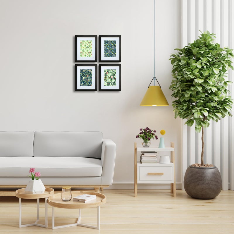 DEKWINN مجموعة إطار صورة Dekwinn 8x10 من 4 مصنوعة من إطار صور الخشب الصلب مع زجاج حقيقي للصور 5x7 مع حصيرة أو 8x10 بدون حائط حائط أو إطارات صور معرض الطاولة باللون الأسود - Image 4