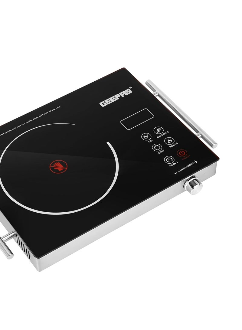 Geepas 4 Digit LED Display 2000W Digital Infrared Cooker GIC6920|Elegant Design, Fireproof material, Stainless steel body| Overheat protection, over current protection, high & low voltage protection - Image 1