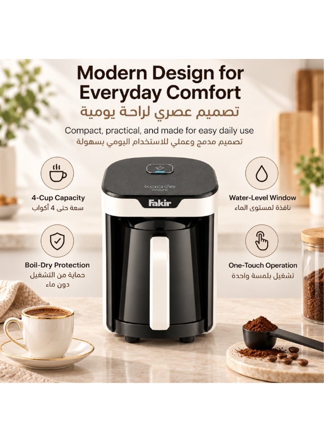 Fakir Automatic Turkish Coffee Maker with Anti-Overflow System, 4 Cups, White/Black - Image 4