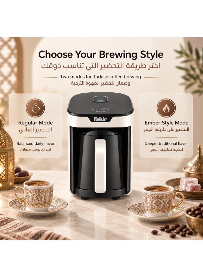 Fakir Automatic Turkish Coffee Maker with Anti-Overflow System, 4 Cups, White/Black - Image 2