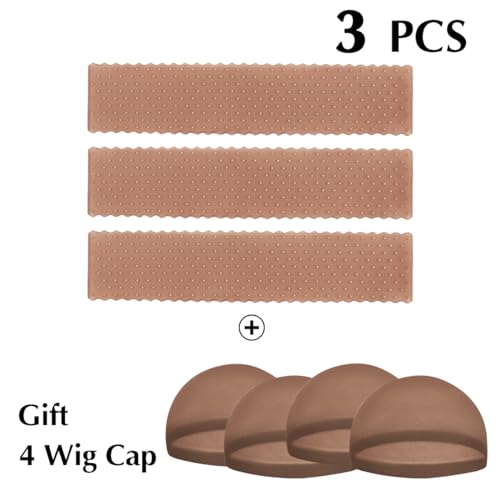 Yuest 3 Pcs Silicone Wig Grip Bands for Lace Front Wigs with Grip Caps - Image 2