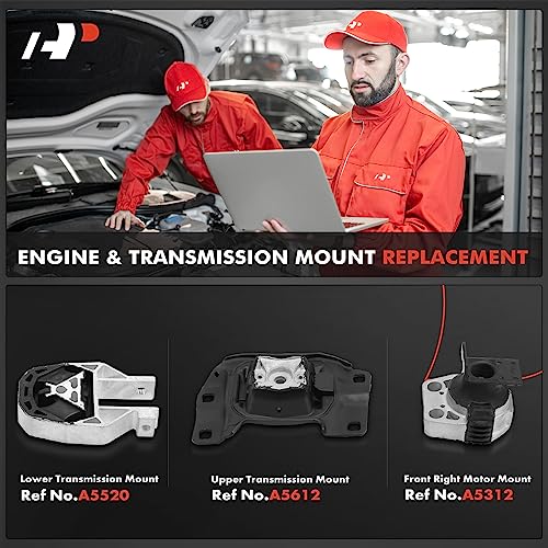 A-Premium 3PCS Engine Motor Mount and Transmission Mount Set Compatible with Ford Focus 2012 2013 2014 2015 2016 2.0L, Replace # 5S4Z6038CA, AV6Z6068A - Image 2