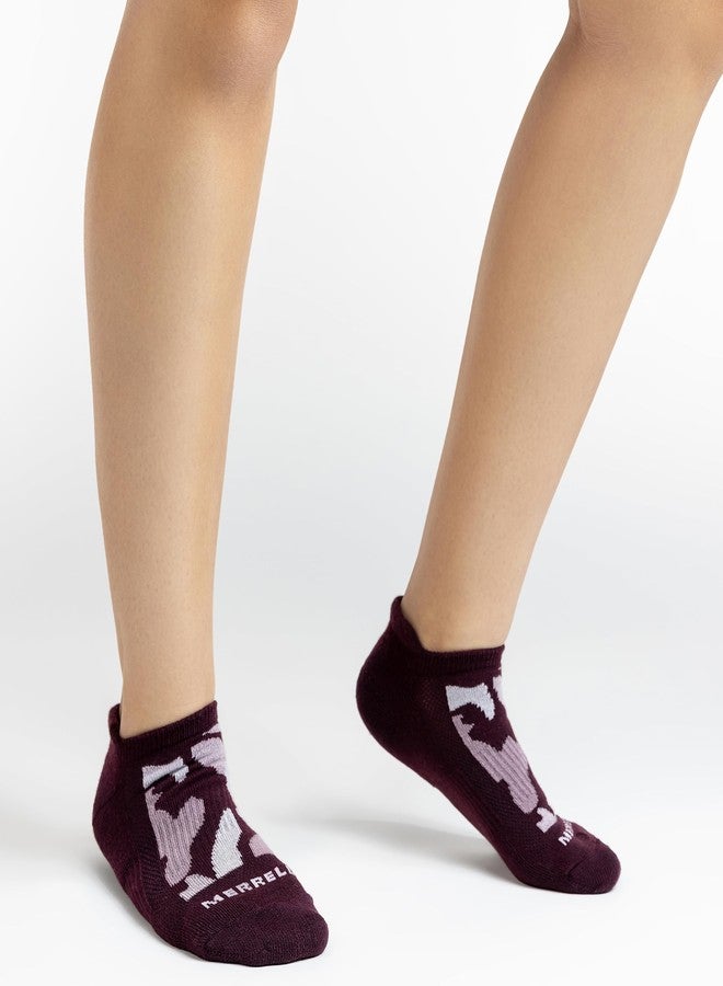 ميريل جوارب ميريل للجنسين، مصنوعة من مواد معاد تدويرها، قصيرة، عبوة من 3 أزواج، ألوان أرجوانية متنوعة، مقاس صغير/متوسط - Image 5