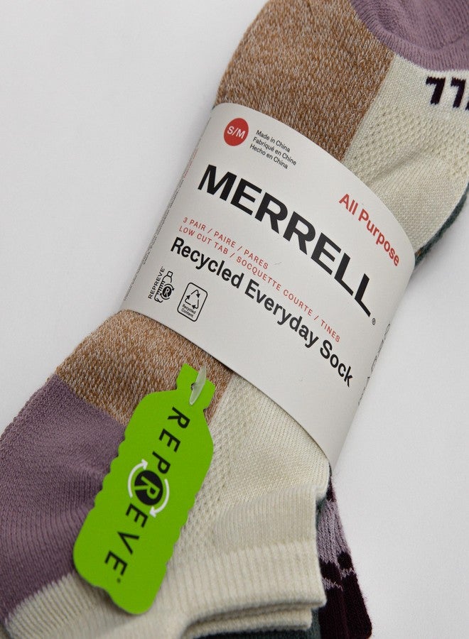 ميريل جوارب ميريل للجنسين، مصنوعة من مواد معاد تدويرها، قصيرة، عبوة من 3 أزواج، ألوان أرجوانية متنوعة، مقاس صغير/متوسط - Image 2