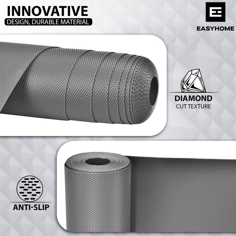 Easy Home EASYHOME Multipurpose EVA Anti-Slip Mat (45cm x 1.5 Meter, Grey) – Waterproof, Washable Shelf Liner Roll Sheet for Kitchen, Bathroom, Drawers, Cabinets, Fridge & Table Mat - Image 2
