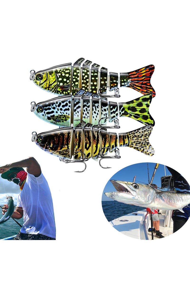 Generic 3-Piece Routine Sub Hard Bait 15.5g Multi Section Fish 7-Section Lure Biomimetic Bait Fake Bait Set 10cm  - Image 1