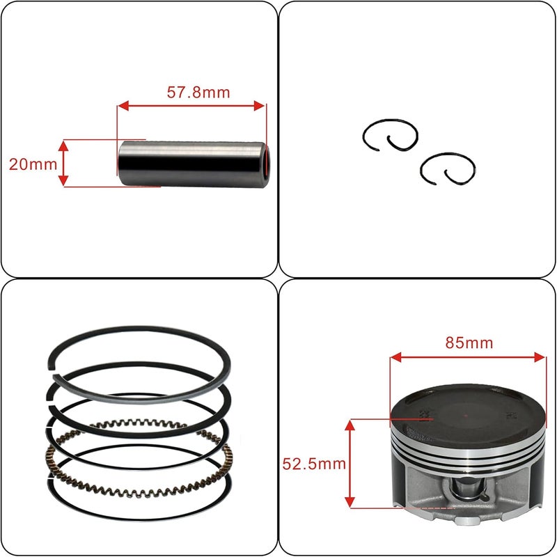 Tupo 397cc 85mm Cylinder Piston Ring Gasket Top End Rebuild Kit for Honda Sportrax 400 & XR400R - Image 4