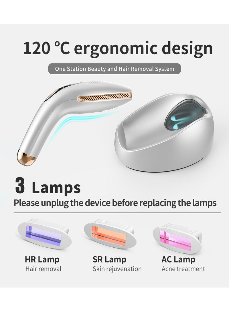 ديس جهاز إزالة الشعر بالليزر GP590 Plus غير محدود ومضات IPL للتبريد 0.9 ثانية، آلة إزالة الشعر الدائمة غير المؤلمة مع 3 مصابيح (HR+AC+SR) فضي - Image 2