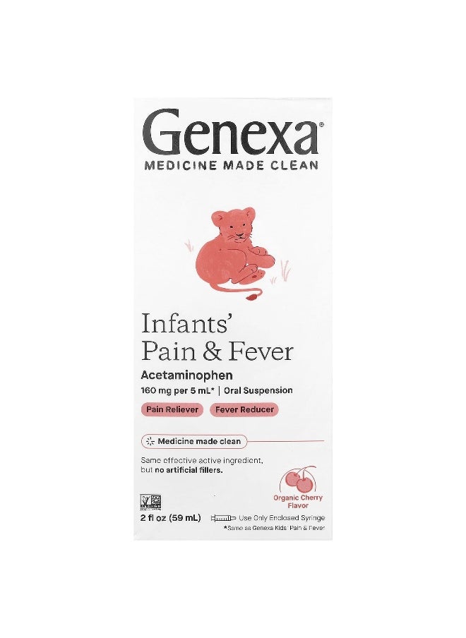 Genexa Genexa, Infants' Pain & Fever, Organic Cherry, 160 mg, 2 fl oz (59 ml)  - Image 1