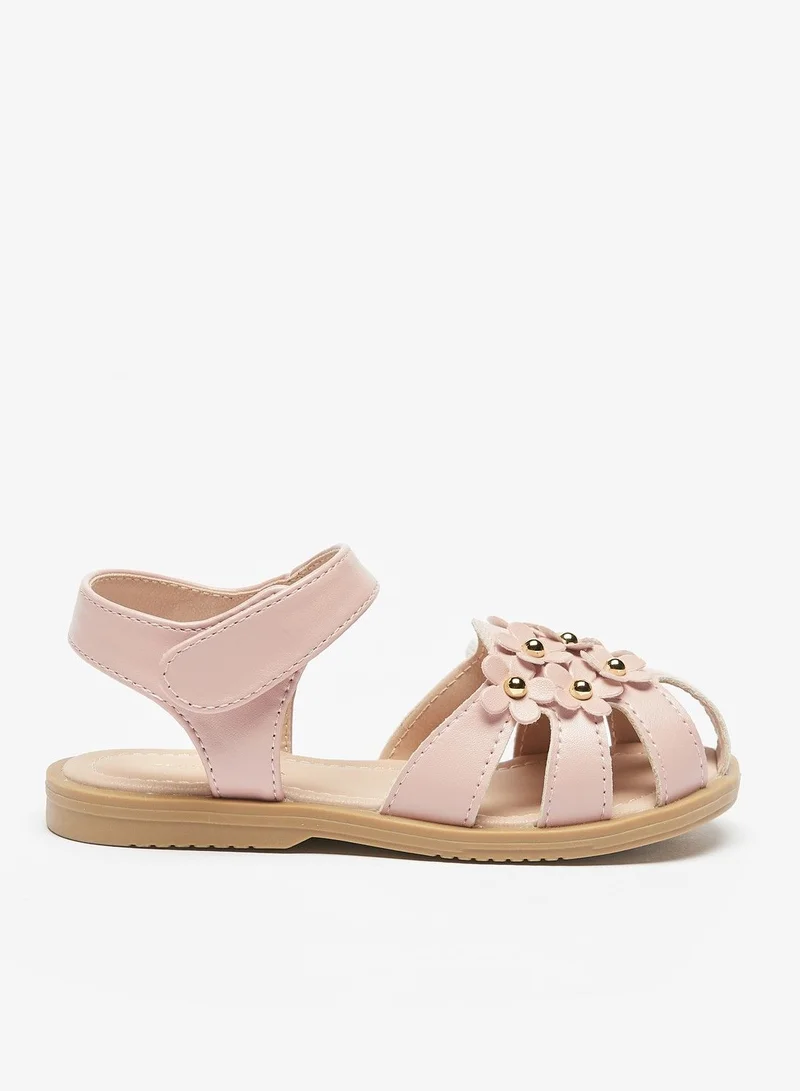 Flora Bella Flora Bella Embellished Sandals with Hook and Loop Closure