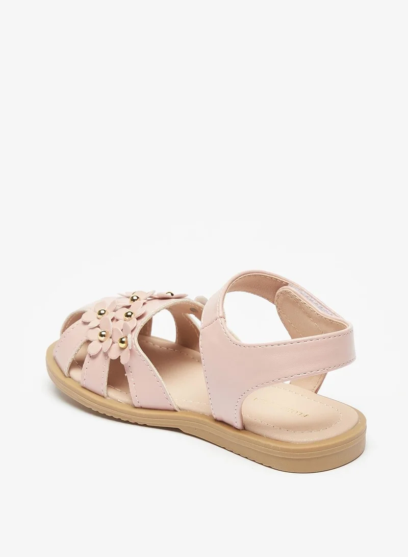 Flora Bella Flora Bella Embellished Sandals with Hook and Loop Closure