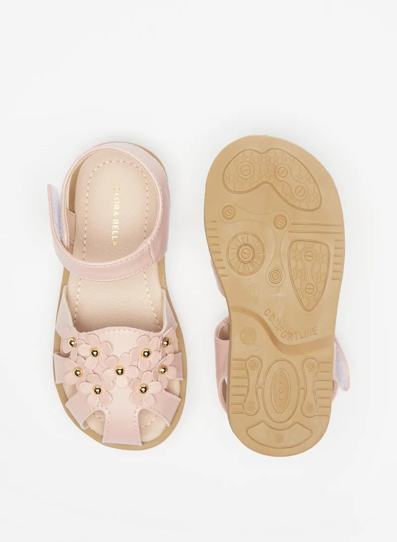 Flora Bella Flora Bella Embellished Sandals with Hook and Loop Closure