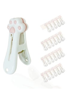 SYOSI SYOSI Plastic Clothespins Laundry Clothes Pins Traceless Clothes Pegs, Bag Clips, Food Package Clip, with Cute Cat Claw Pattern for Hanging Clothes, Traceless Clothes Pegs Snack Bags Clips 24 Pack  - Image 1