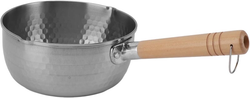 Dioche Stainless Steel Non Stick Sauce Pan with Long Beechwood Handle - 18cm Multipurpose Electric Cooking Pot for Noodles, Soup, and Milk (18cm) - Image 3