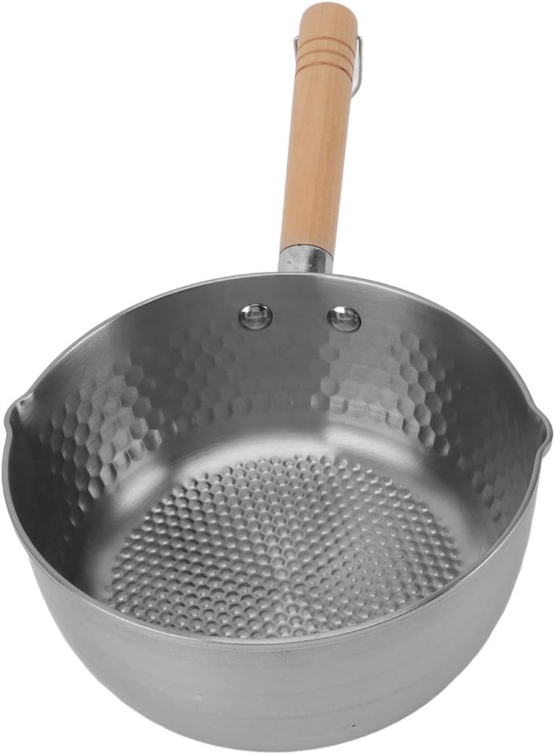 Dioche Stainless Steel Non Stick Sauce Pan with Long Beechwood Handle - 18cm Multipurpose Electric Cooking Pot for Noodles, Soup, and Milk (18cm) - Image 4
