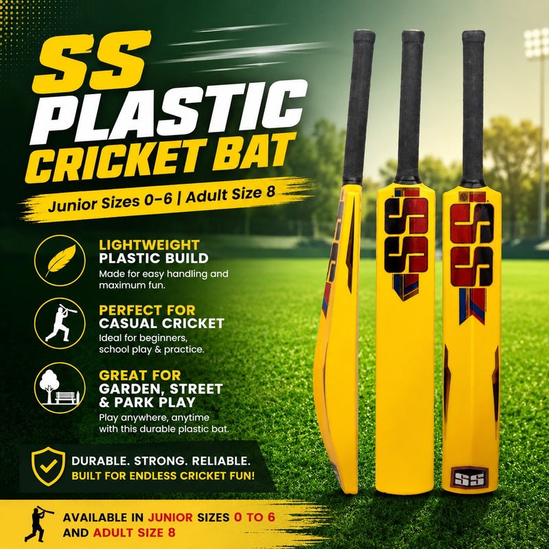SS Plastic Cricket Bat Size 3 - Lightweight Junior Bat for Kids, Practice & Casual Play - Image 4