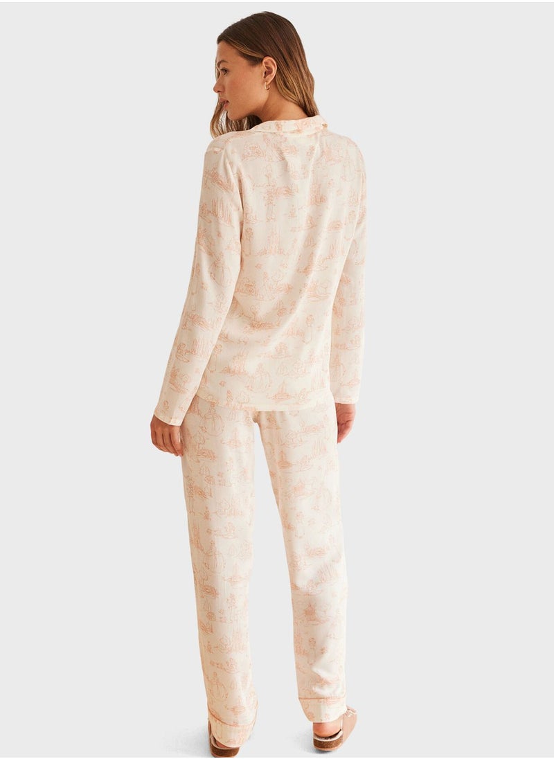 women'secret - Printed Long Pyjama Set - Image 1