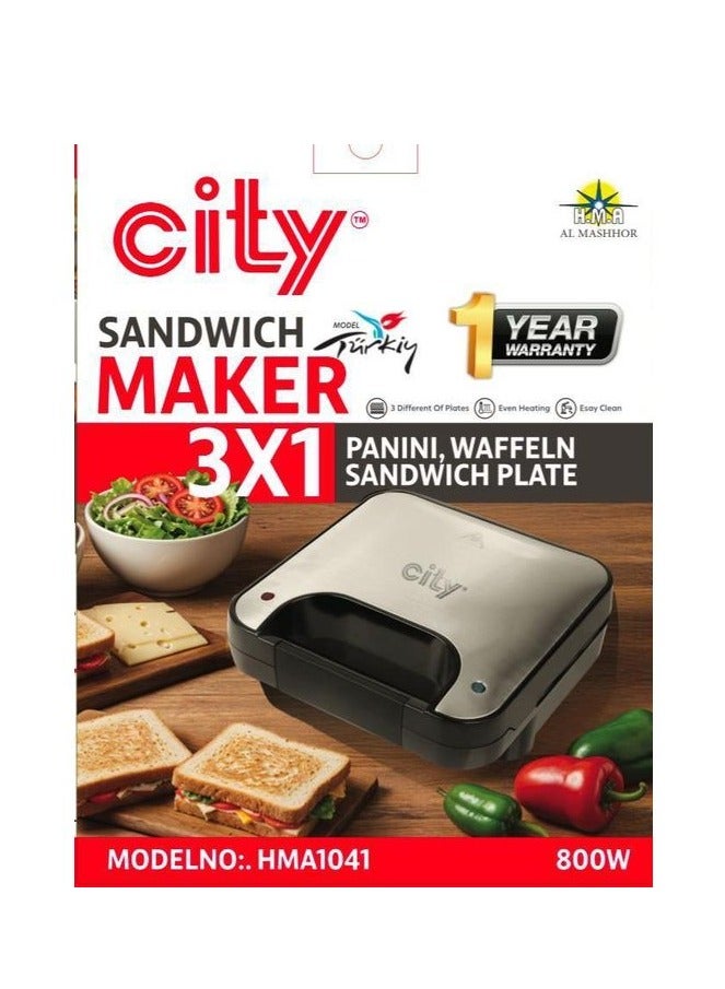 سيتي ماكينة صنع الساندويتش متعددة الوظائف 3 في 1 (شواء ، توست ، وافل ) - Image 1