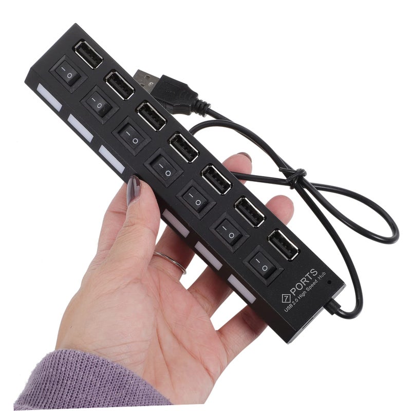 7 Port USB Hub High Speed Data Transfer Portable USB Splitter for Laptop Computer - Image 3