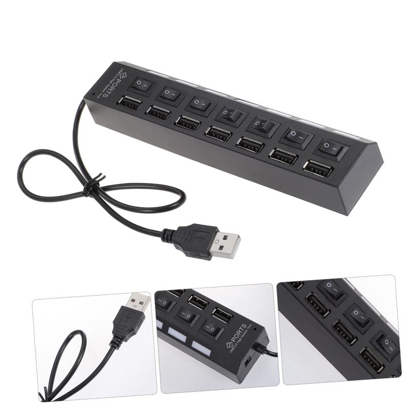 7 Port USB Hub High Speed Data Transfer Portable USB Splitter for Laptop Computer - Image 4