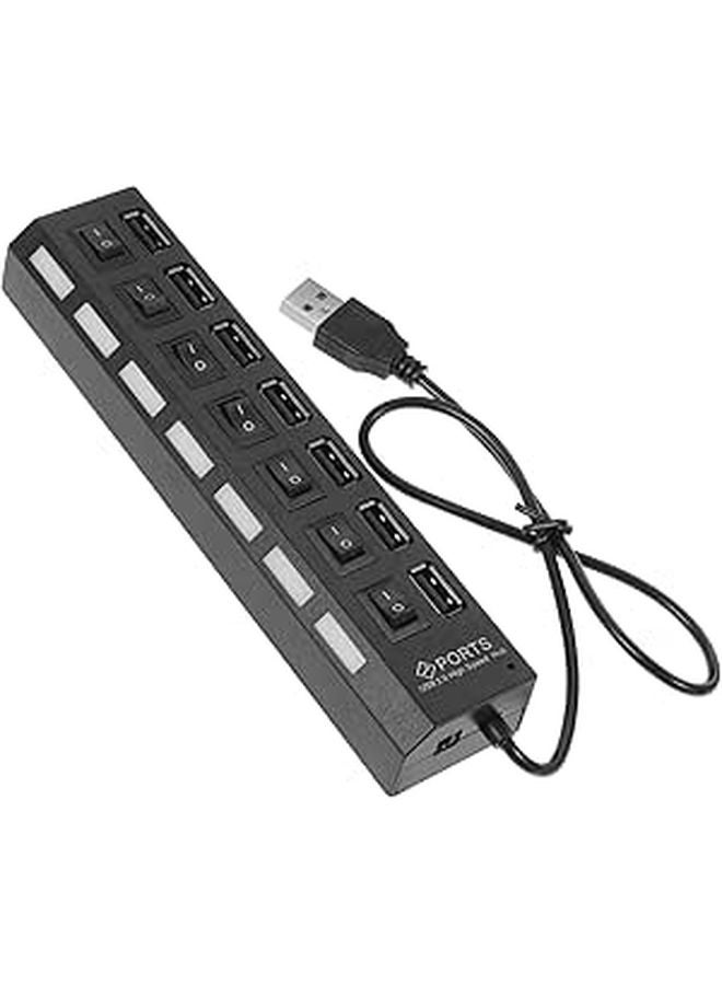 7 Port USB Hub High Speed Data Transfer Portable USB Splitter for Laptop Computer - Image 1