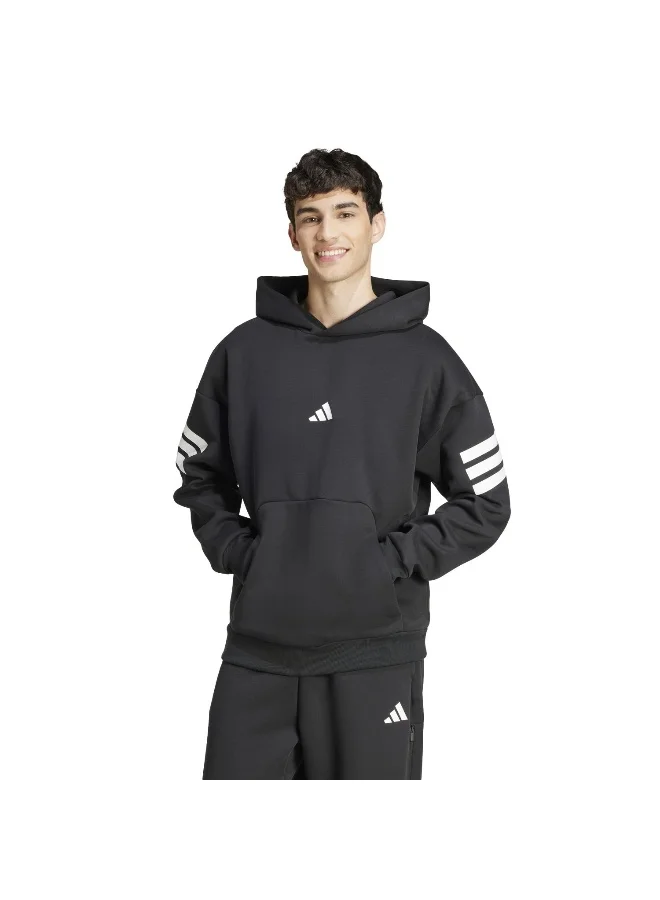 Adidas Adidas M Fi 3S Hd Black Hooded Sweat Sweatshirts For Men
