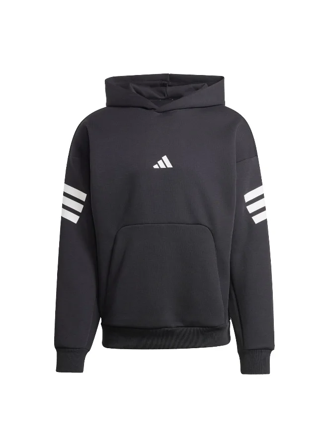 Adidas Adidas M Fi 3S Hd Black Hooded Sweat Sweatshirts For Men