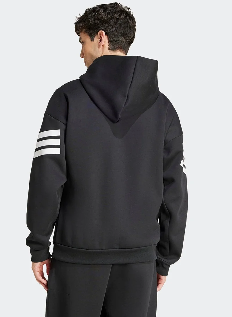 Adidas M Fi 3S Hd Black Hooded Sweat Sweatshirts For Men