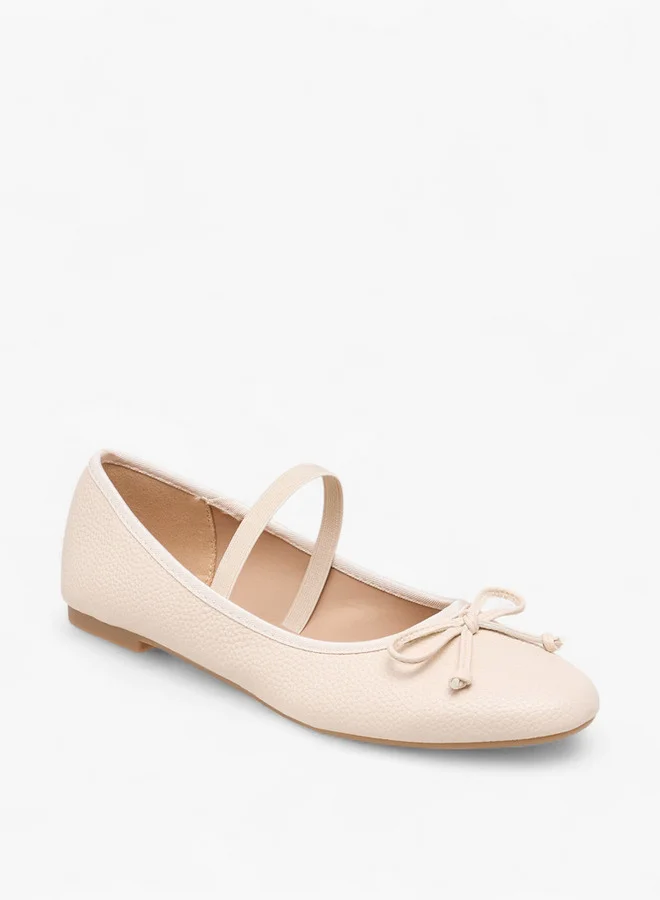 Flora Bella By Shoexpress Women Bow Accent Ballerina Shoes with Elasticated Strap